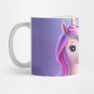 Cute White Unicorn with Pink & Blue Mane Mug